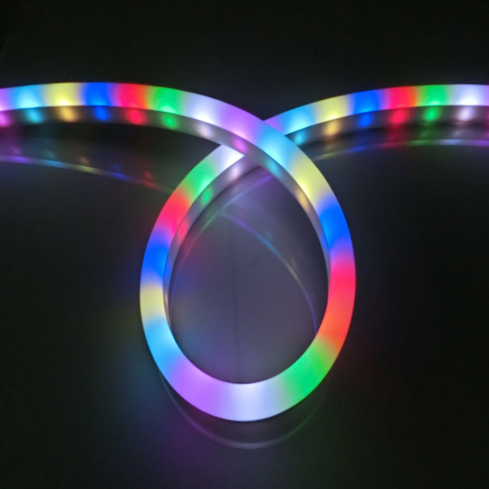 DC12-24V 10*20mm Top-Emitting Silicone Addressable Neon Digital LED Tube Light With WS2818 Dream Color Programmable Flexible LED Strip Lights, 5m/16.4Ft Per roll